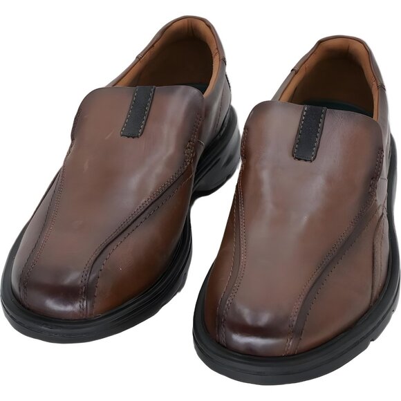 Clarks Gessler Step Slip-On Loafers Dark Tan Leather Men's US 15M - Picture 5 of 6